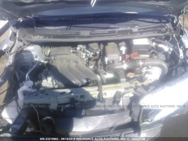 3N1CE2CP8FL436628 - 2015 NISSAN VERSA NOTE S/S PLUS/SV/SL/SR GRAY photo 10