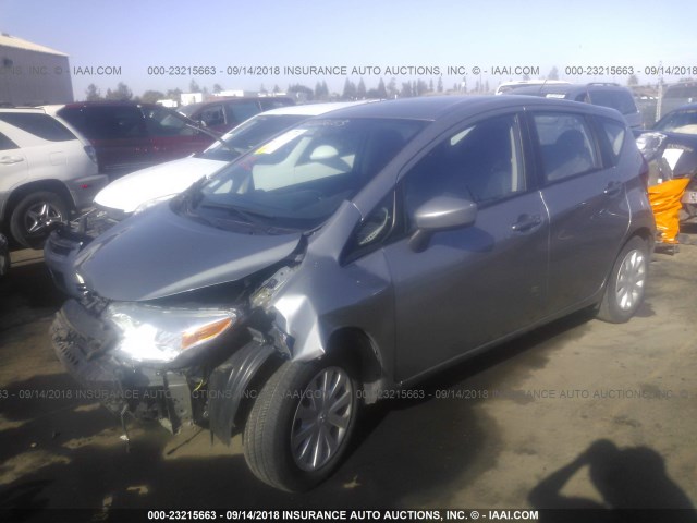 3N1CE2CP8FL436628 - 2015 NISSAN VERSA NOTE S/S PLUS/SV/SL/SR GRAY photo 2