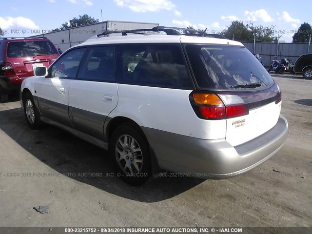 4S3BH806337621426 - 2003 SUBARU LEGACY OUTBACK H6 3.0 LL BEAN WHITE photo 3