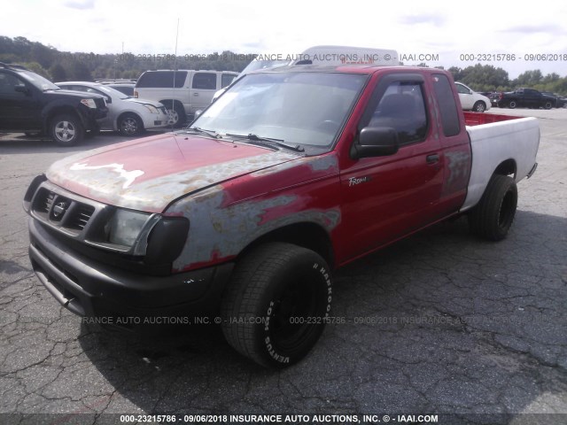 1N6DD26S7YC315279 - 2000 NISSAN FRONTIER KING CAB XE RED photo 2