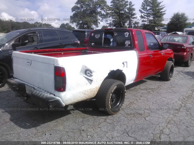 1N6DD26S7YC315279 - 2000 NISSAN FRONTIER KING CAB XE RED photo 4