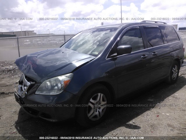 5FNRL38676B406599 - 2006 HONDA ODYSSEY EXL GRAY photo 2