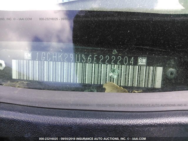 1GCHK29U36E222204 - 2006 CHEVROLET SILVERADO K2500 HEAVY DUTY BLACK photo 9