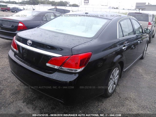 4T1BK3DB6CU442239 - 2012 TOYOTA AVALON LIMITED BLACK photo 4