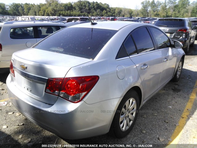 1G1PF5S9XB7138461 - 2011 CHEVROLET CRUZE LT SILVER photo 4