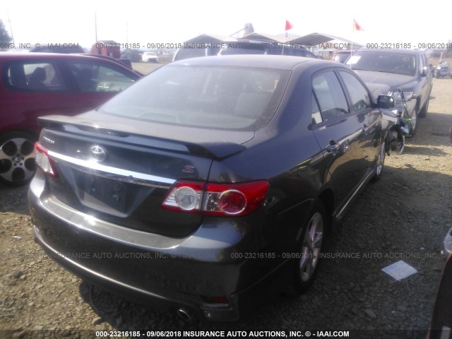 2T1BU4EE7DC101962 - 2013 TOYOTA COROLLA S/LE GRAY photo 4