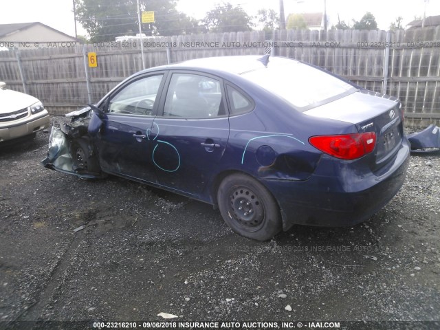 KMHDU46D59U814640 - 2009 HYUNDAI ELANTRA GLS/SE BLUE photo 3