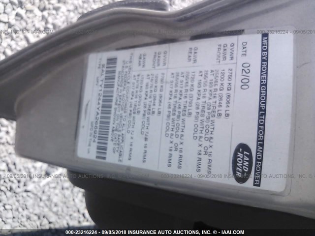 SALTY1244YA266924 - 2000 LAND ROVER DISCOVERY II  ნაცრისფერი ფოტო 9