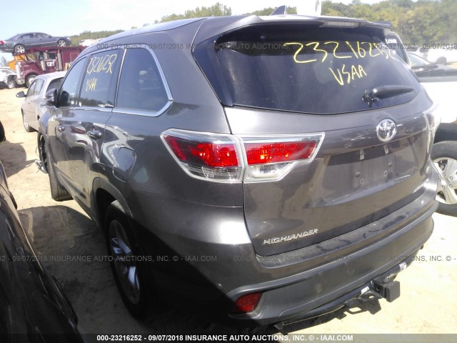 5TDDKRFH8GS344406 - 2016 TOYOTA HIGHLANDER LIMITED/LTD PLATINUM GRAY photo 3