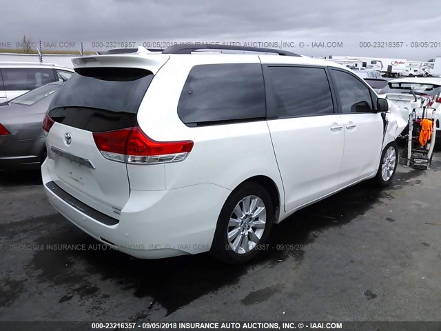 5TDDK3DC7BS028671 - 2011 TOYOTA SIENNA XLE/LIMITED WHITE photo 4