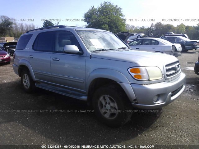 5TDBT48AX2S087121 - 2002 TOYOTA SEQUOIA LIMITED SILVER photo 1