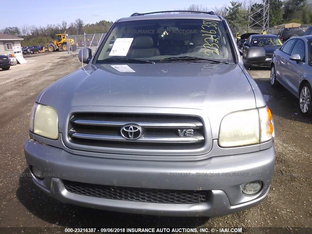 5TDBT48AX2S087121 - 2002 TOYOTA SEQUOIA LIMITED SILVER photo 6