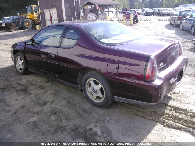 2G1WW12E839273780 - 2003 CHEVROLET MONTE CARLO LS MAROON photo 3