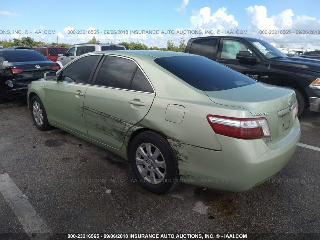 4T1BB46K08U047175 - 2008 TOYOTA CAMRY HYBRID GREEN photo 3