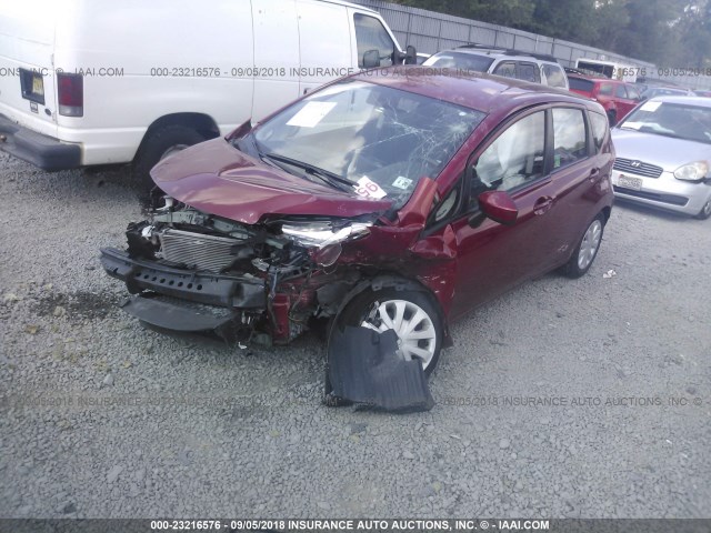 3N1CE2CP7FL381136 - 2015 NISSAN VERSA NOTE S/S PLUS/SV/SL/SR RED photo 2