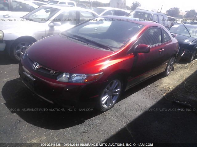 2HGFG21528H700297 - 2008 HONDA CIVIC SI BURGUNDY photo 2