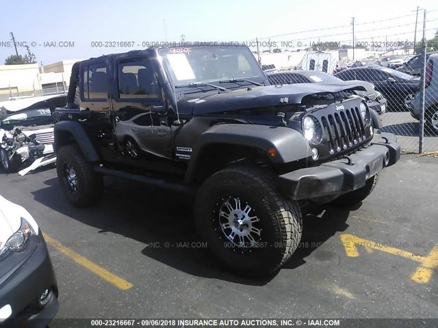 1C4BJWDGXFL683056 - 2015 JEEP WRANGLER UNLIMITE SPORT BLACK photo 1