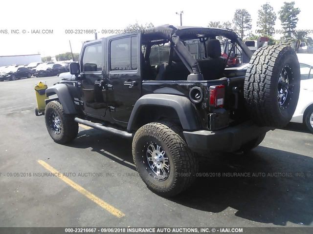 1C4BJWDGXFL683056 - 2015 JEEP WRANGLER UNLIMITE SPORT BLACK photo 3