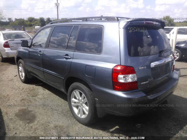 JTEEW21A360010257 - 2006 TOYOTA HIGHLANDER HYBRID BLUE photo 3