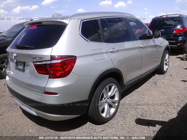 5UXWX7C59DL976903 - 2013 BMW X3 XDRIVE35I TAN photo 4