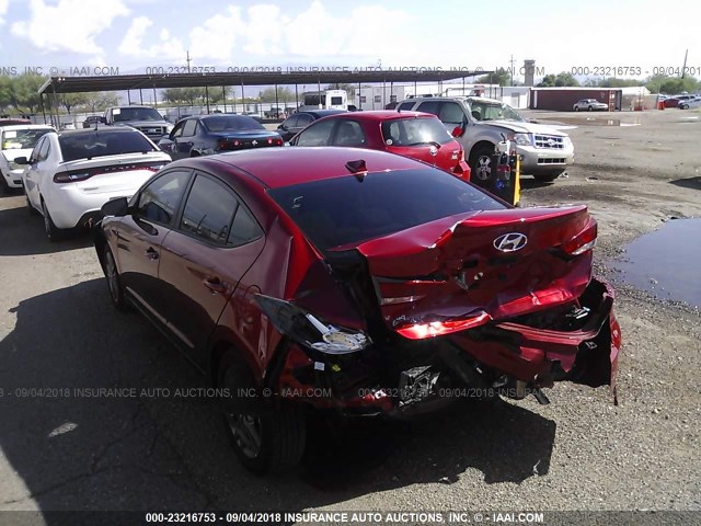 5NPD84LF4JH345330 - 2018 HYUNDAI ELANTRA SEL/VALUE/LIMITED RED photo 3