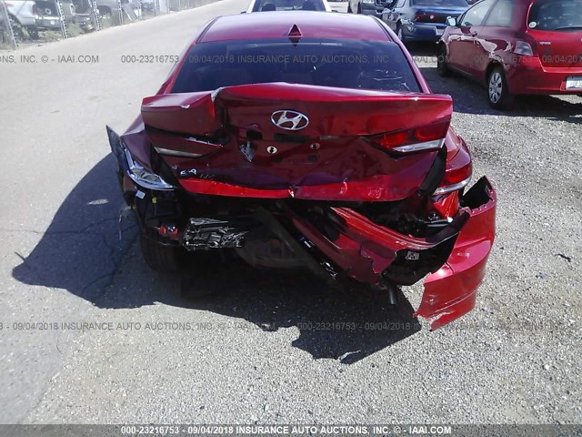 5NPD84LF4JH345330 - 2018 HYUNDAI ELANTRA SEL/VALUE/LIMITED RED photo 6