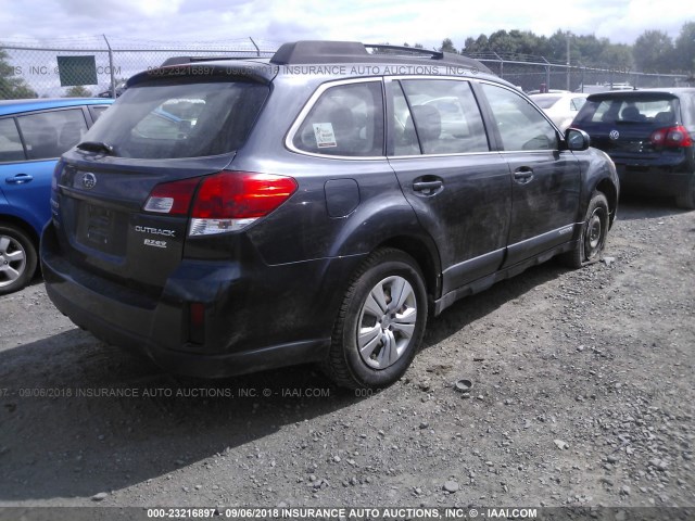 4S4BRBAC6B3379957 - 2011 SUBARU OUTBACK 2.5I BLACK photo 4