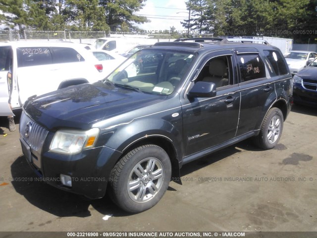 4M2CU97108KJ54044 - 2008 MERCURY MARINER PREMIER Light Blue photo 2