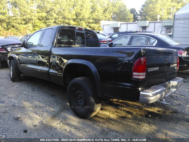 1D7HL42X83S300458 - 2003 DODGE DAKOTA SLT BLACK photo 3