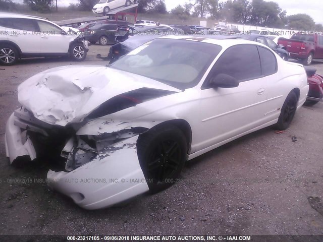 2G1WX15K229264702 - 2002 CHEVROLET MONTE CARLO SS WHITE photo 2