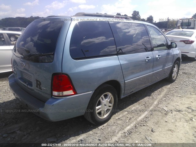 2FMZA52227BA23235 - 2007 FORD FREESTAR SEL BLUE photo 4