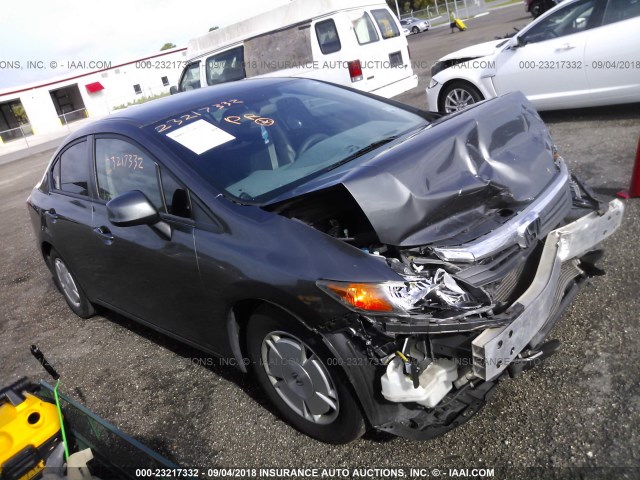 2HGFB2F60CH554376 - 2012 HONDA CIVIC HF GRAY photo 1