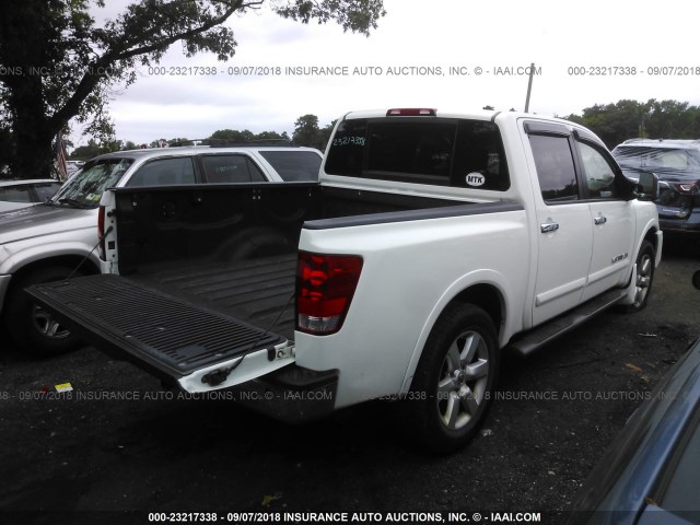 1N6AA07C29N302341 - 2009 NISSAN TITAN XE/SE/LE/PRO-4X WHITE photo 4