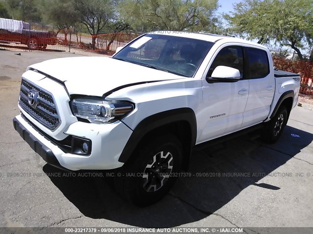 3TMCZ5AN4GM035495 - 2016 TOYOTA TACOMA DBL CAB/SR/SR5/TRD SPT/OR WHITE photo 2
