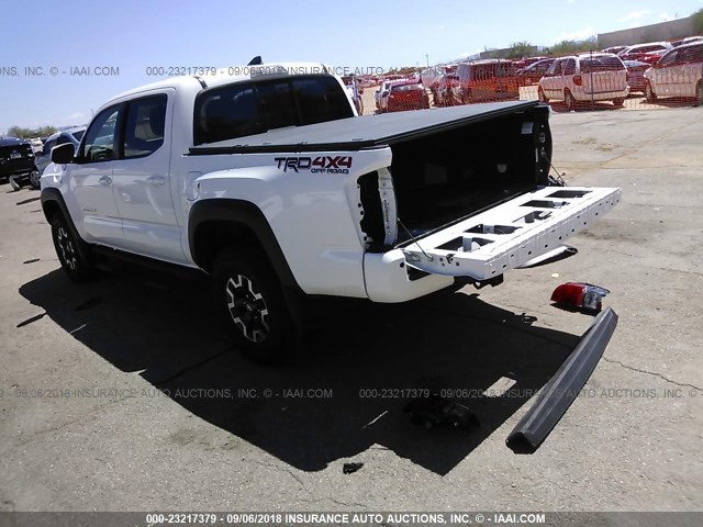 3TMCZ5AN4GM035495 - 2016 TOYOTA TACOMA DBL CAB/SR/SR5/TRD SPT/OR WHITE photo 3