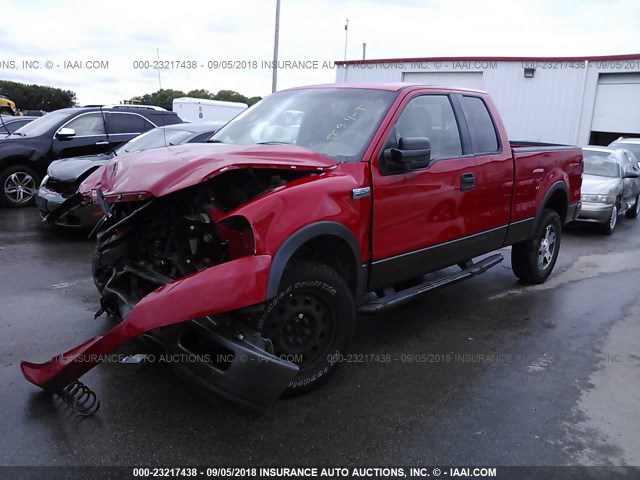 1FTPX145X4NB11525 - 2004 FORD F150 Қызыл фото 2