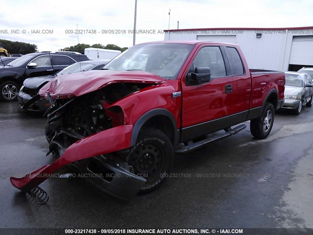 1FTPX145X4NB11525 - 2004 FORD F150 RED photo 2