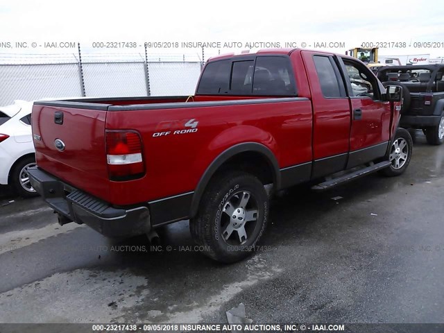 1FTPX145X4NB11525 - 2004 FORD F150 Қызыл фото 4