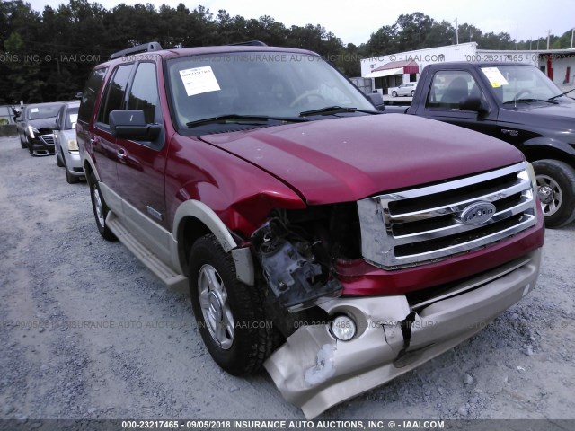 1FMFU17537LA46772 - 2007 FORD EXPEDITION EDDIE BAUER RED photo 1