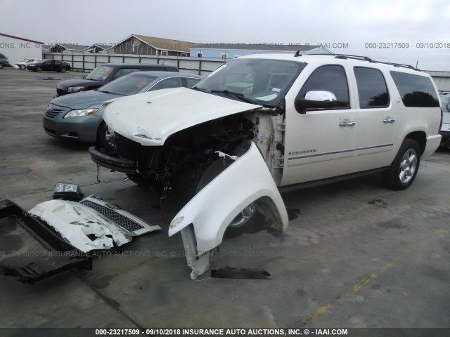 1GNSKKE78DR117046 - 2013 CHEVROLET SUBURBAN K1500 LTZ CREAM photo 2