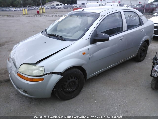 KL1TD52664B234337 - 2004 CHEVROLET AVEO SILVER photo 2