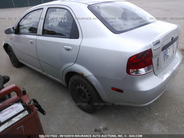 KL1TD52664B234337 - 2004 CHEVROLET AVEO SILVER photo 3