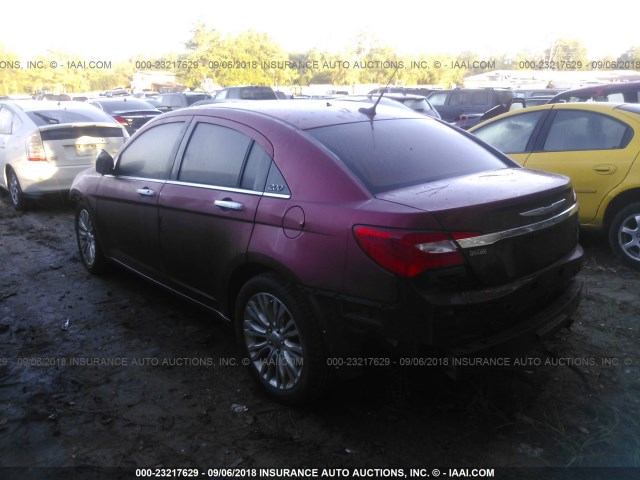 1C3BC2FB4BN551398 - 2011 CHRYSLER 200 LIMITED MAROON photo 3