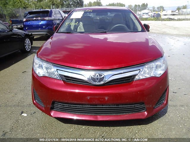 4T4BF1FK2ER371684 - 2014 TOYOTA CAMRY L/SE/LE/XLE RED photo 6