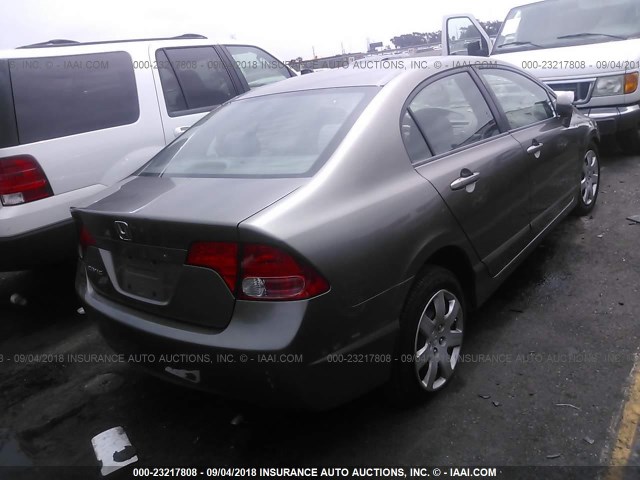 2HGFA16527H305636 - 2007 HONDA CIVIC LX GRAY photo 4