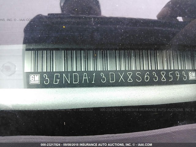 3GNDA13DX8S638593 - 2008 CHEVROLET HHR LS SILVER photo 9