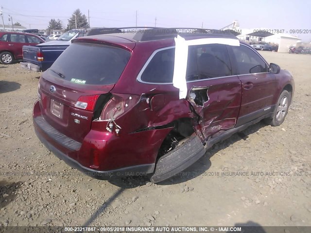 4S4BRCBC3C3242688 - 2012 SUBARU OUTBACK 2.5I PREMIUM RED photo 4