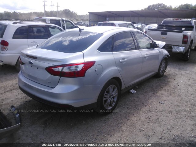 1FAHP3H26CL105849 - 2012 FORD FOCUS SEL SILVER photo 4