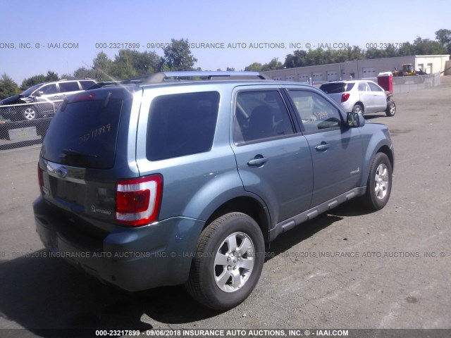 1FMCU5K3XBKC02515 - 2011 FORD ESCAPE HYBRID BLUE photo 4