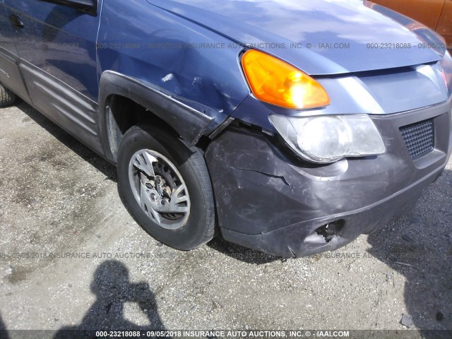 3G7DA03E21S523969 - 2001 PONTIAC AZTEK BLUE photo 6